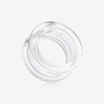 A Pair of Basic UV Acrylic Screw-Fit Ear Gauge Tunnel Plug-Clear